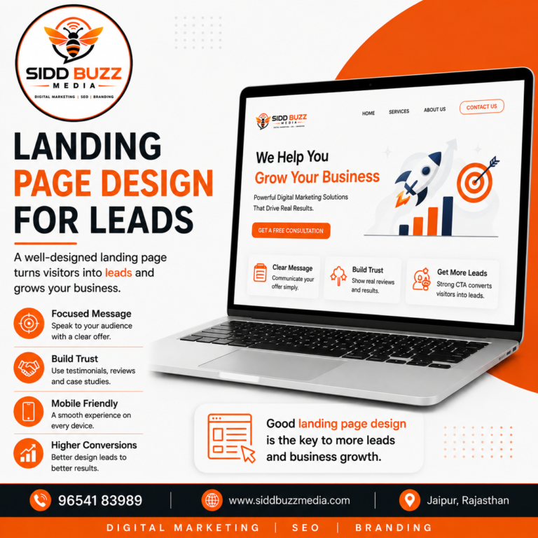 Landing page design